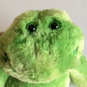 16” Build a Bear Green Frog 3 Leaf  Clover Smile